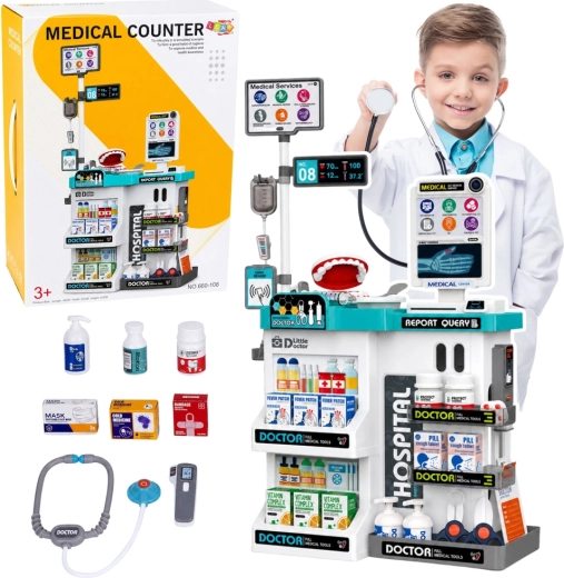 Table de docteur pour enfants avec accessoires (61 pièces), lumières et sons