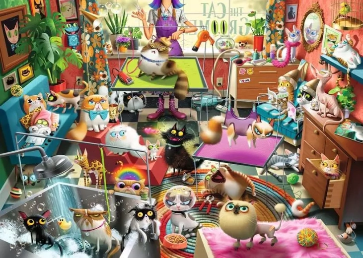 Puzzle Ravensburger Salon de coiffure pour chats 1000 pièces