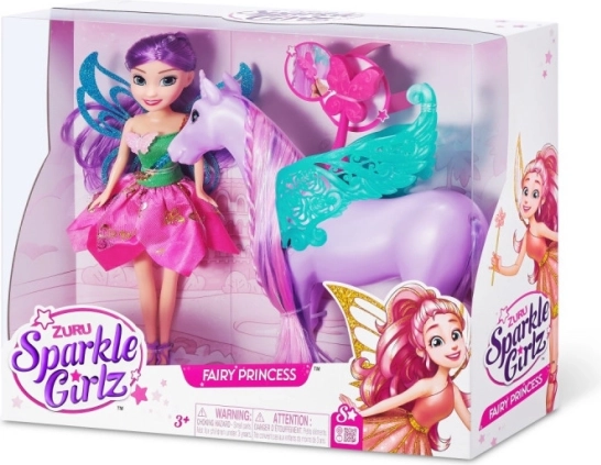 poupée fée avec licorne 10,5 cm set ZURU Sparkle Girlz