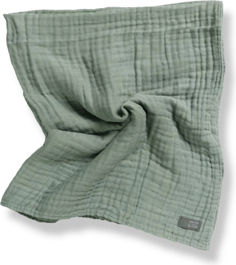 Vinter & Bloom couverture en mousseline biologique layered jade green - 1 pièce