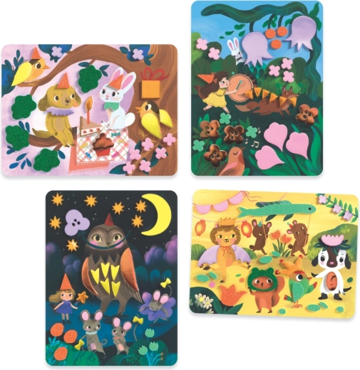 Quatre fonds illustrés pleins de couleurs