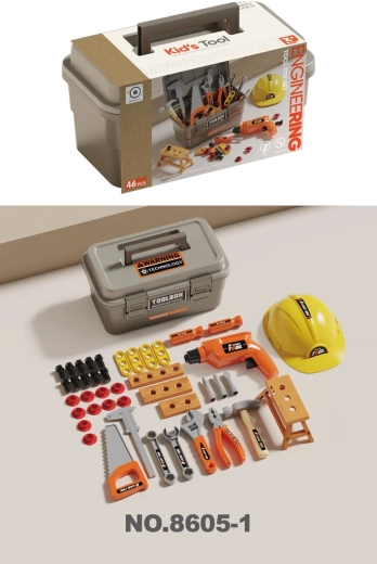 Set d’outils pour enfants dans une mallette, 46 pièces