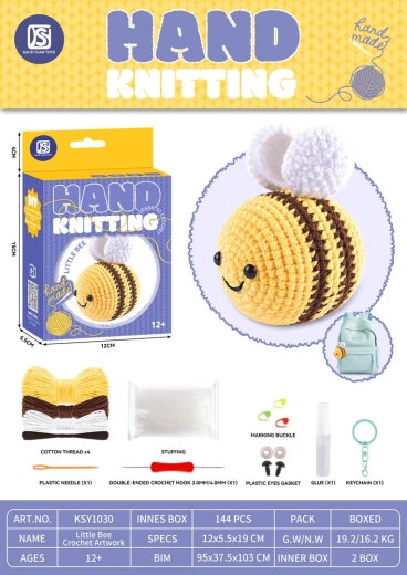 Kit créatif pour fabriquer un doudou en laine – abeille