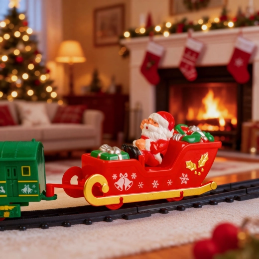 Traîneau avec le père Noël et des cadeaux