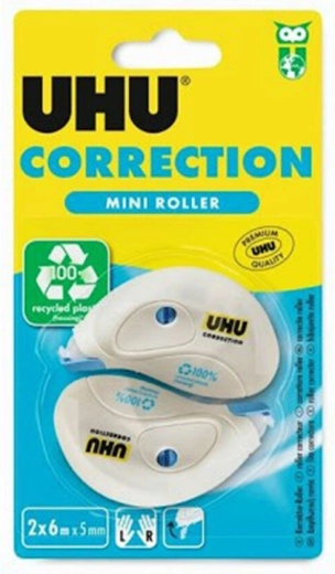 UHU Correction Roller Mini ruban correcteur 5 mm × 6 m, 2 pcs