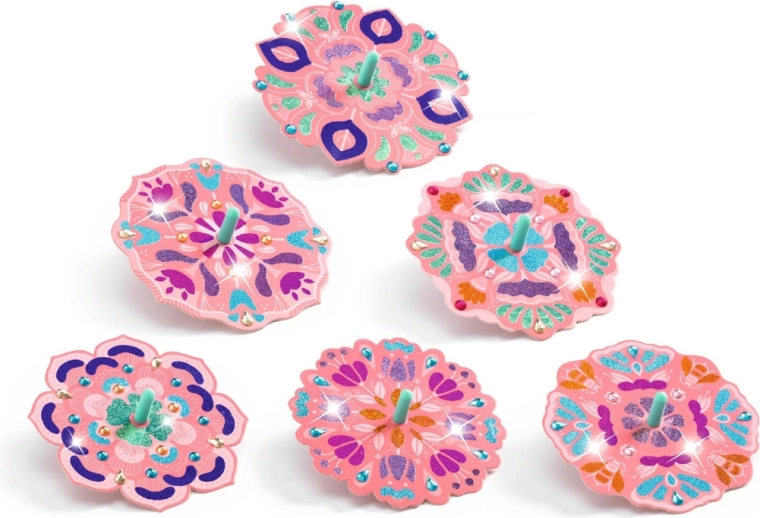 Toupies scintillantes pleines de couleurs