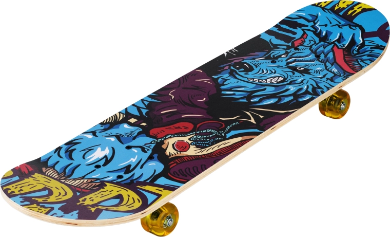 Skateboard Street Wolf 31" – loup bleu graffiti