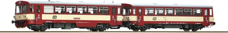 Roco autorail diesel 810 ČD avec voiture d’appoint Btax, H0