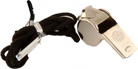Sifflet en métal avec cordon