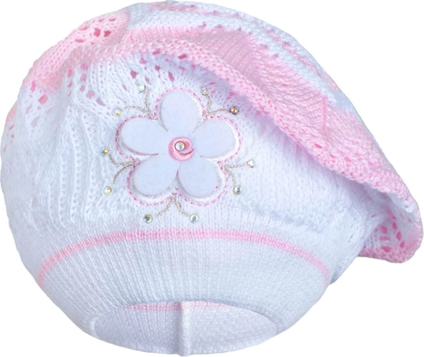 Béret tricoté New Baby rose clair pour enfants 3–4 ans
