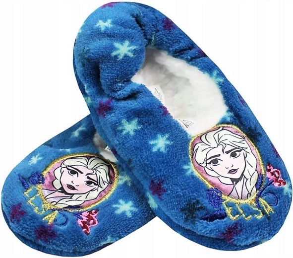 Chaussons Frozen Elsa – bleus avec semelle antidérapante