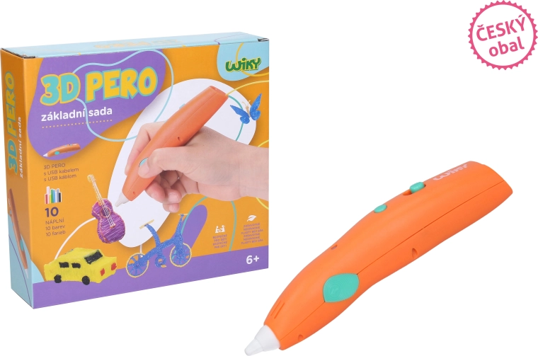 Stylo 3D WIKY orange avec kit de base