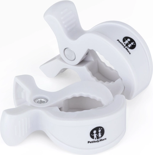 Pinces pour poussette PETITE & MARS Peg, blanc, 2 pcs