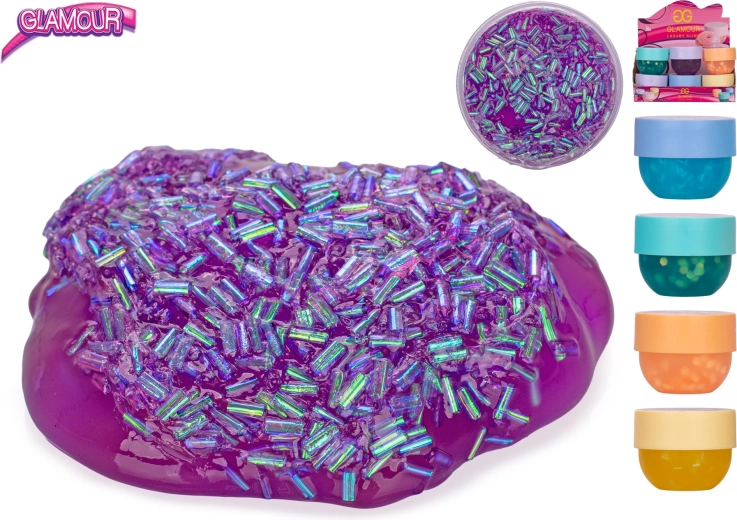 Slime cristallin Glamour en pot 160 ml (assortiment de 6 couleurs)