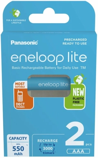 Panasonic eneloop lite AAA piles rechargeables 550 mAh, 2 pcs