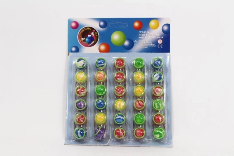 Balles rebondissantes en caoutchouc avec élastique – 30 pcs