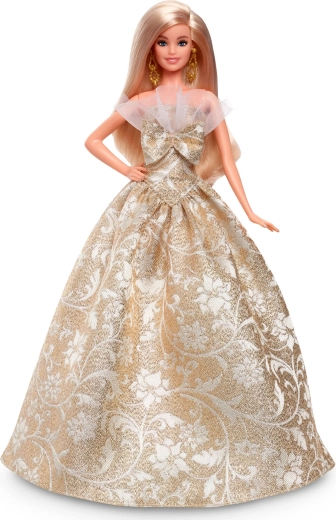Robe de fête dorée et blanche