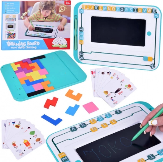 Ensemble éducatif 3-en-1 tablette LCD et cartes pour l’apprentissage de l’anglais