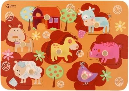 Ferme en bois puzzle pour enfants