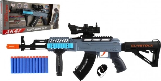 Fusil automatique à fléchettes en mousse avec lumière et sons, 60 cm