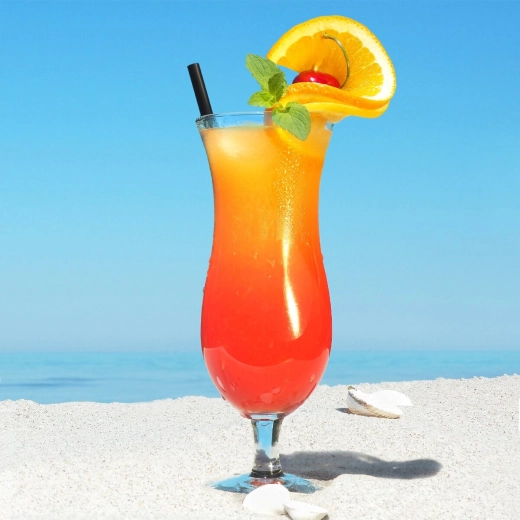 Excellente mise en valeur des cocktails colorés et en couches