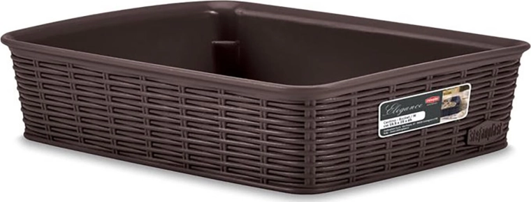 Panier Elegance marron 25 × 19,5 × 6 cm