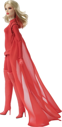 Tenue rouge iconique avec cape