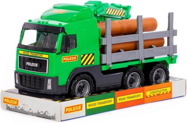 Camion pour enfants Volvo pour le transport de bois avec grue - 1 pièce