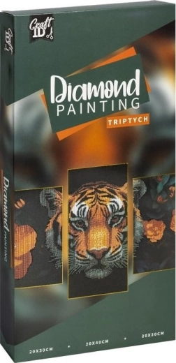 Peinture diamant sur cadre – triptyque tigre 40 × 20 cm + 30 × 20 cm