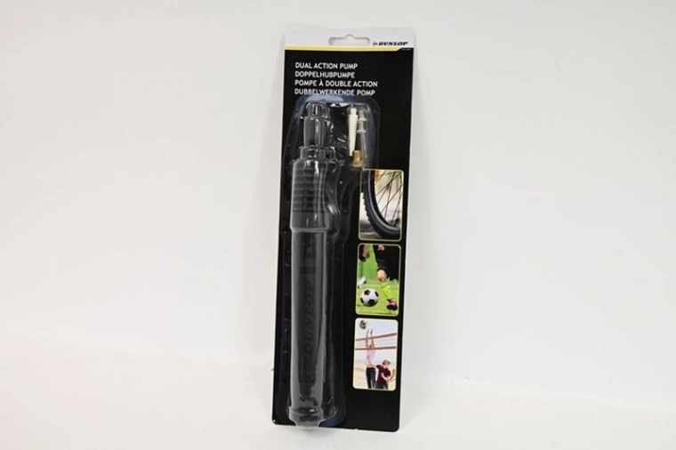 Pompe à ballon Dunlop bidirectionnelle avec aiguille et accessoires 23,5 cm