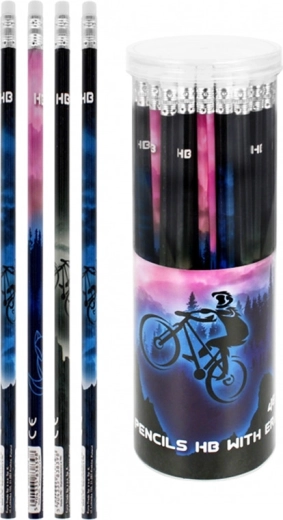 Crayon à papier avec gomme en tube Vélo - 1 pièce