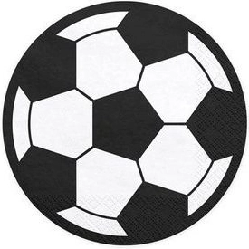 Serviettes en papier ballon de football 13,5 cm, 20 pcs