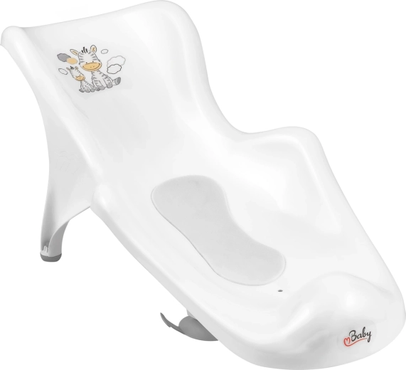 Maltex transat de bain pour bébé avec surface antidérapante Zebra, blanc
