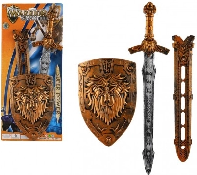 Épée et bouclier de chevalier pour enfants avec étui 55 cm