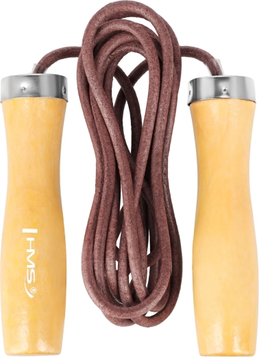 Corde à sauter en cuir avec poignées en bois HMS