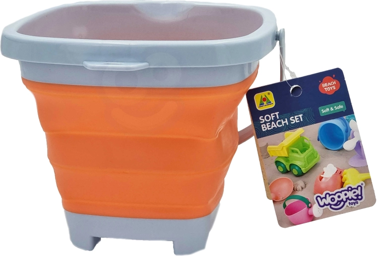 Woopie seau pliable en silicone carré orange 5 l