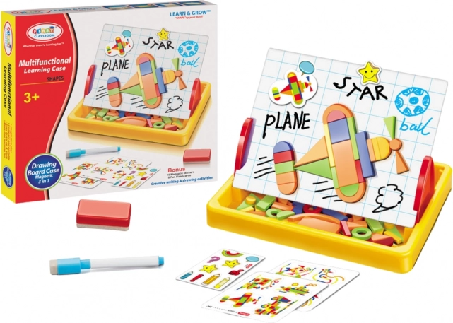 Tableau magnétique pour dessiner avec formes géométriques et aimants