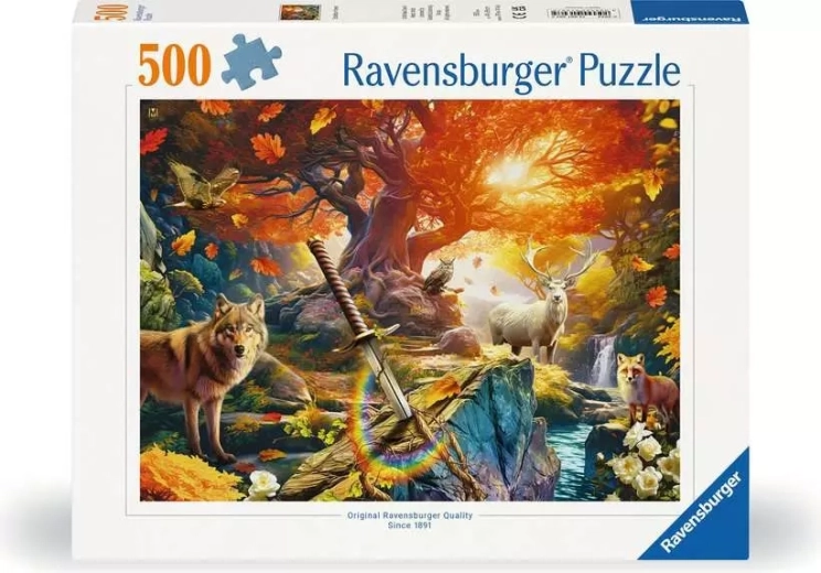 Puzzle Ravensburger Épée Excalibur dans la forêt – 500 pièces