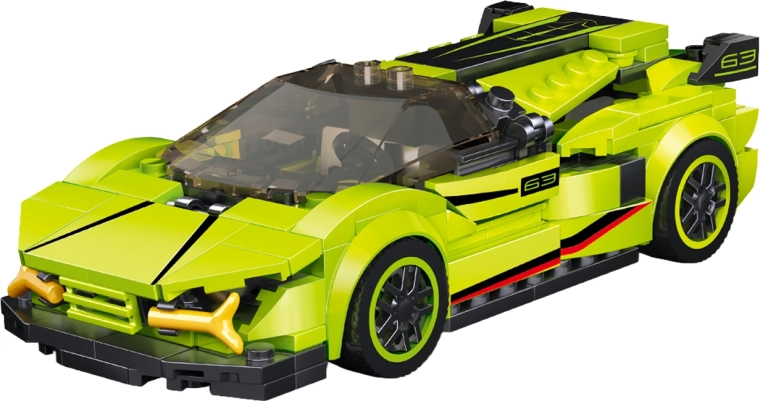 Jeu de construction voiture verte 16,5 cm - 1 pièce