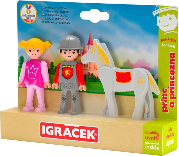 Efko Igráček trio prince et princesse avec cheval