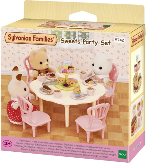 Sylvanian Families table, chaises et douceurs – service à thé pour figurines