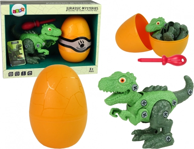 Set de dinosaure Tyrannosaurus Rex avec œuf DIY, tournevis vert