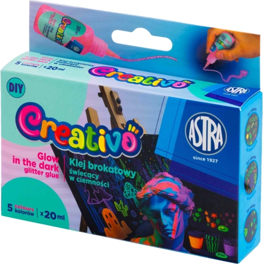 Peintures gel phosphorescentes dans le noir pour fabriquer des autocollants 5×20 ml ASTRA Creativo