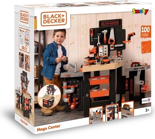 Grande établi d'atelier pour enfants Smoby Black+Decker