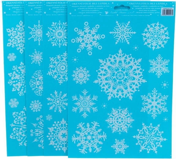 Film décoratif pour fenêtre avec flocons pailletés 20 × 30 cm (4 variantes)
