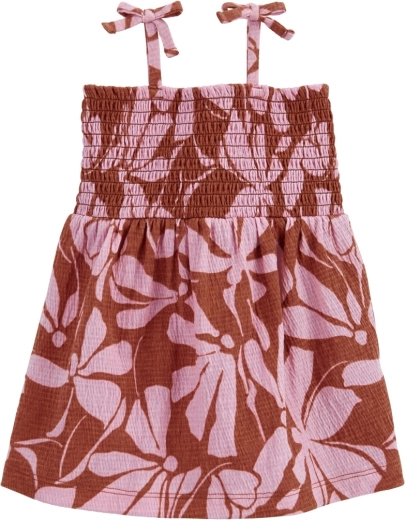 Robe en coton Carter’s avec culotte assortie, motif floral marron, pour petite fille