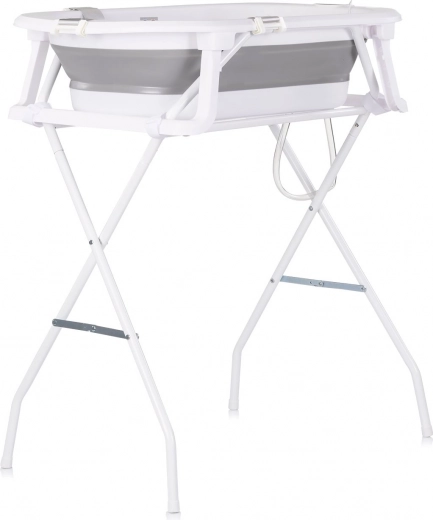 Chipolino baignoire bébé pliante avec support et trépied Malibu gris