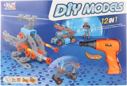 Jeu de construction à visser avec perceuse – 282 pièces