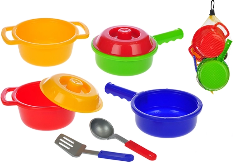 Set de vaisselle pour cuisine enfant, 8 pièces en filet