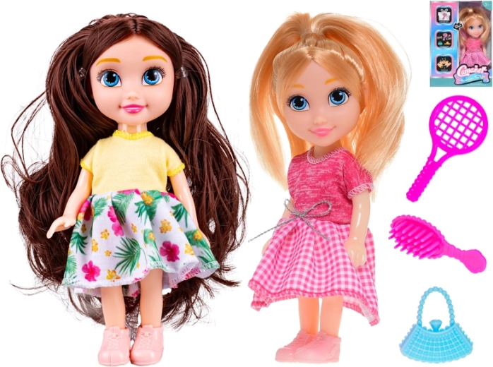 Poupée 14,5 cm avec accessoires – blonde ou brune